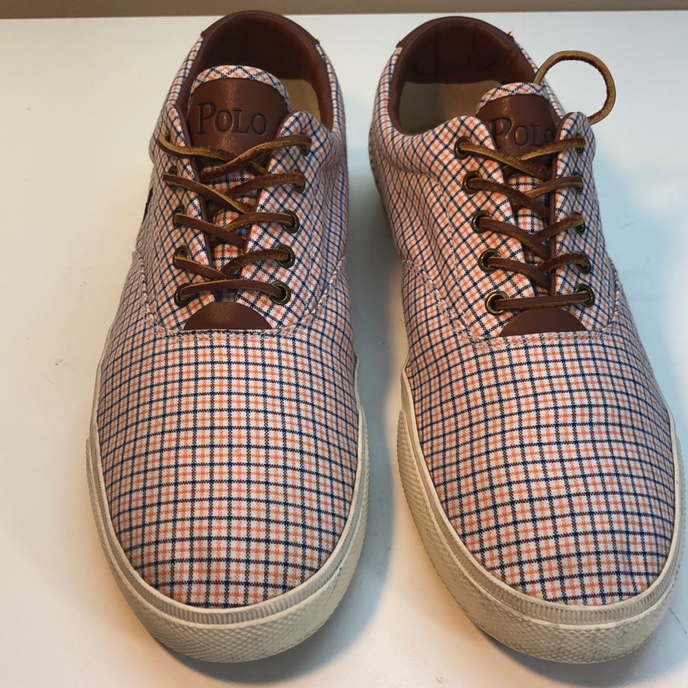 Polo by RL Orange, Blue & White Vaughn Boat Shoes